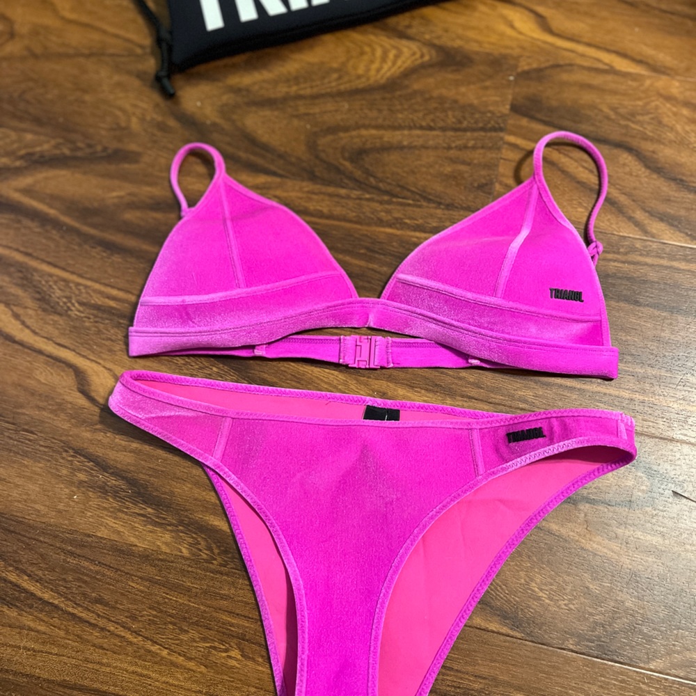 Triangl Swimwear bikini top and bottom- velvet material